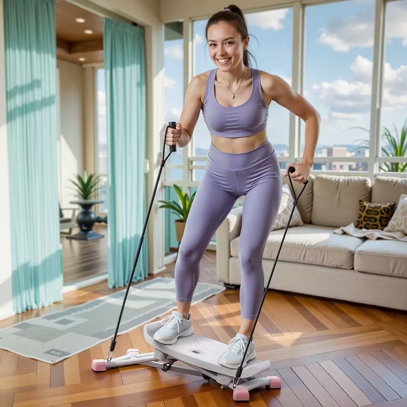Compact Stair Stepper with Resistance Bands